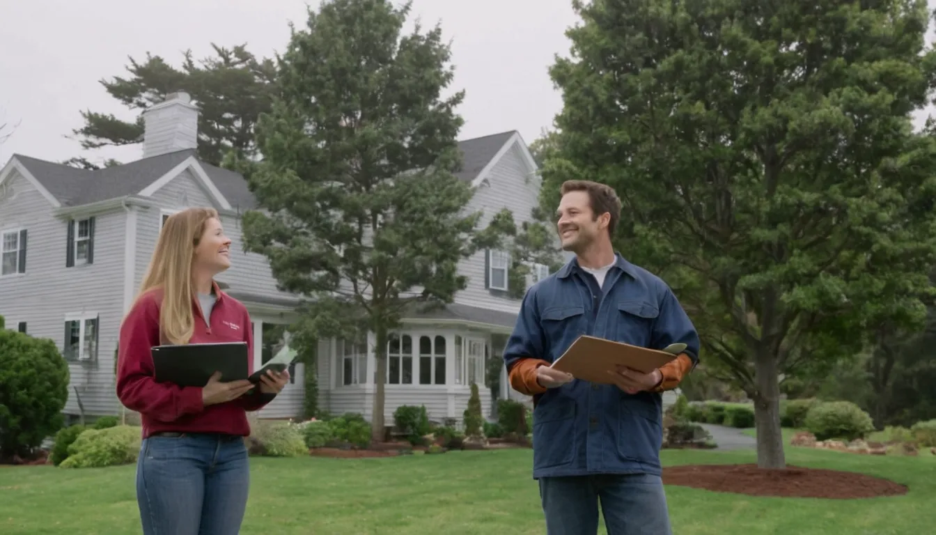 A homeowner reviewing a tree plan with a local provider in the Princeton area